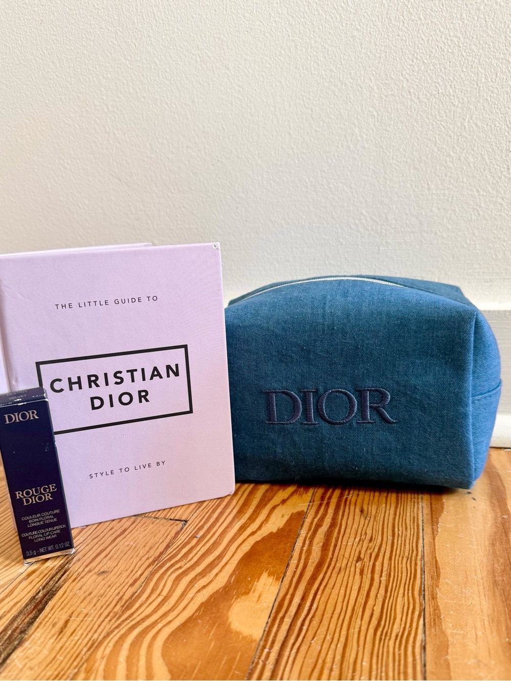 Dior Bundle: Lipstick, Book and Denim Travel Pouch